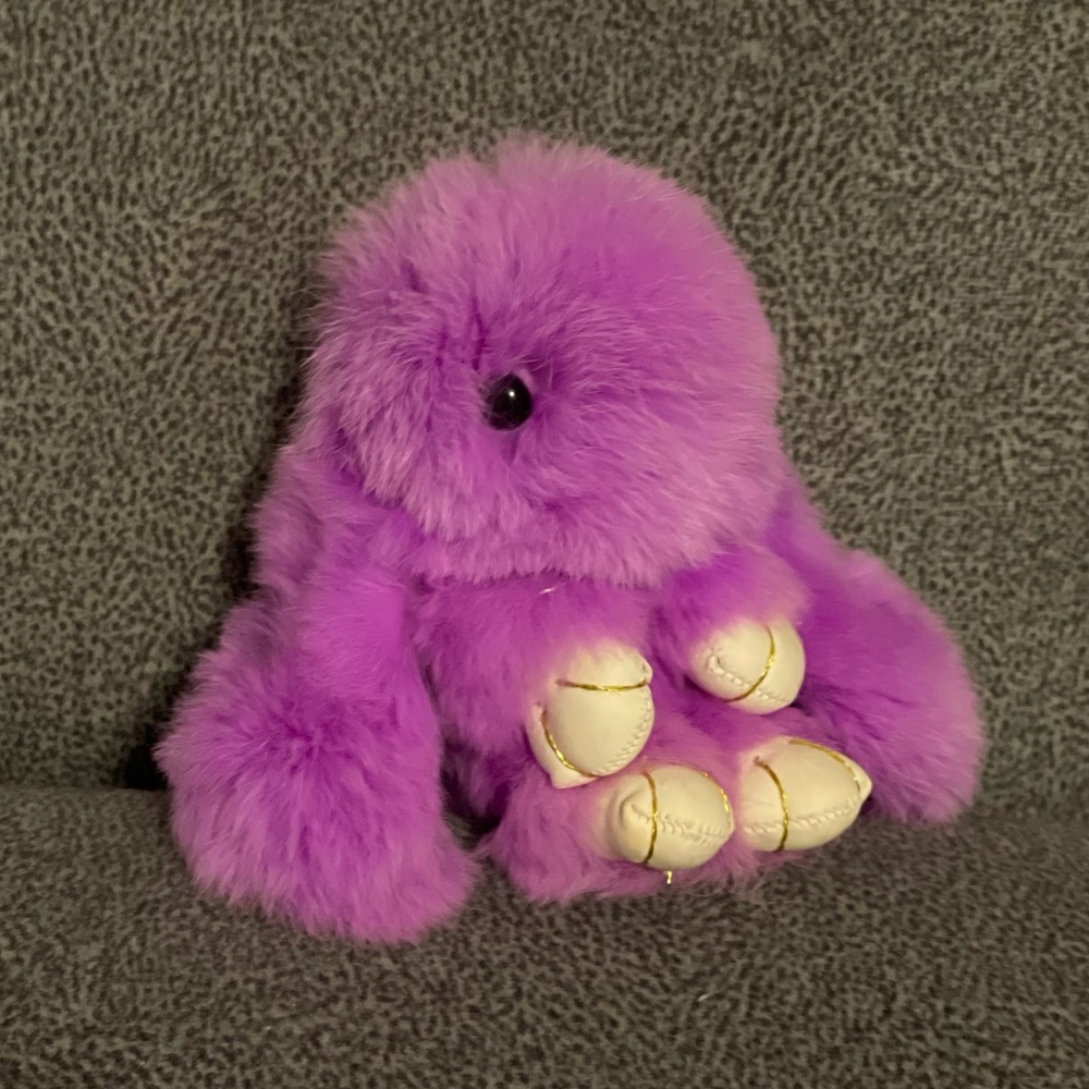 Rabbit Pompom Keychain (Purple)